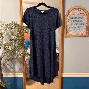 LuLaRoe Carly Navy Floral Swing Dress